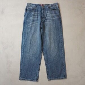 Brooklyn Xpress BX70 Mens Loose Fit Jeans‎ Medium Wash Blue Denim W38 L34